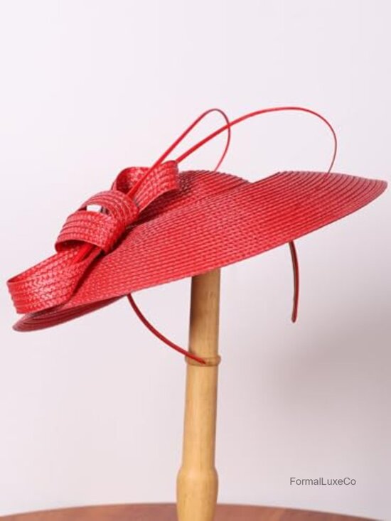 Vintage Fascinator Pillbox Hat Straw Fedora Wide Brim Ladies Derby Church main image 4